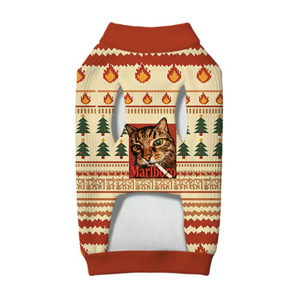 Uglysweatershops Funny Smoking Cat Dog & Cat Pet Sweater