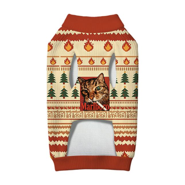 Uglysweatershops Funny Smoking Cat Dog & Cat Pet Sweater