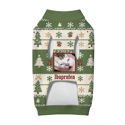 Uglysweatershops Green Ibuprofen Meme Cat Dog & Cat Pet Sweater