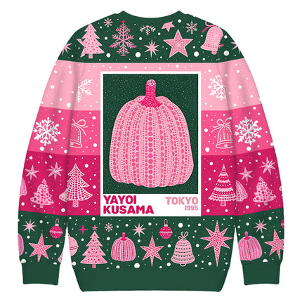 Uglysweatershops Art Pink Pumpkin Christmas Ugly Sweatshirt