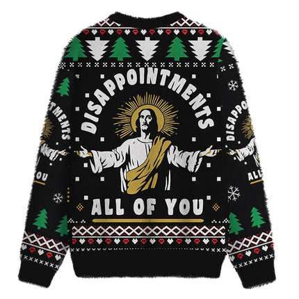 Uglysweatershops Funny Jesus Fuzzy Christmas Ugly Sweatshirt