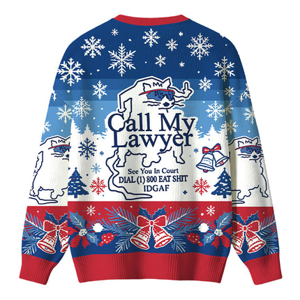 Uglysweatershops Call My Lawyer Christmas Ugly Sweater