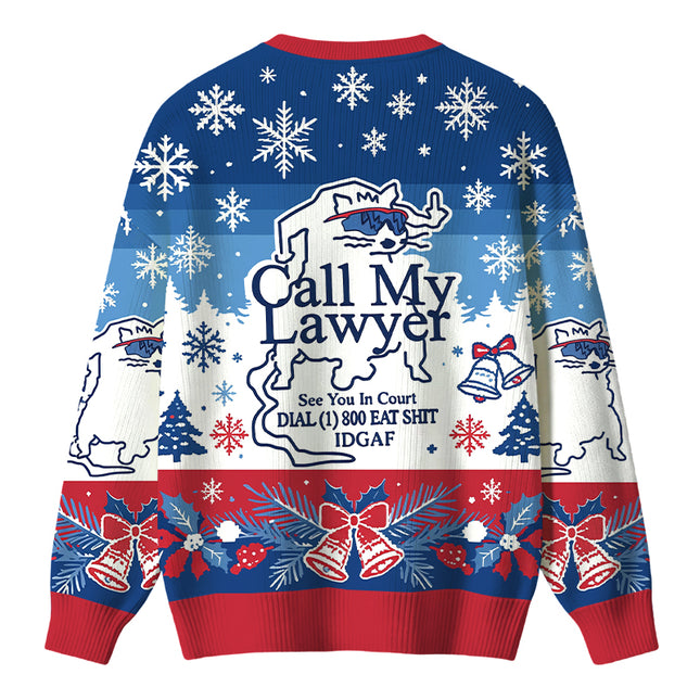Uglysweatershops Call My Lawyer Christmas Ugly Sweater