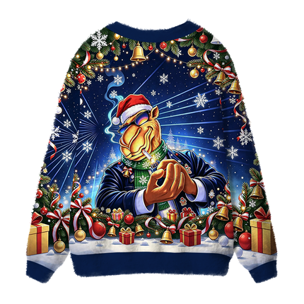 Uglysweatershops Classic Cigarettes Fuzzy Ugly Cardigan Sweatshirt