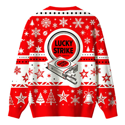 Uglysweatershops Retro Red Cigarettes Christmas Ugly Sweater