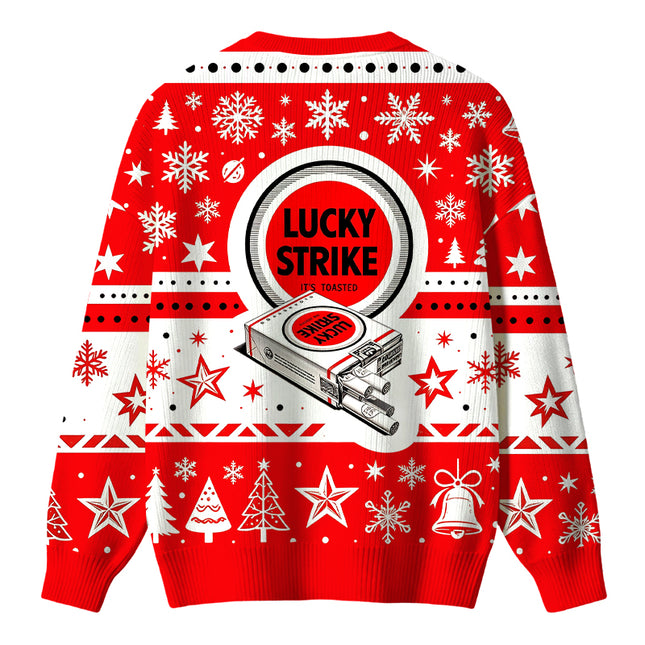 Uglysweatershops Retro Red Cigarettes Christmas Ugly Sweater