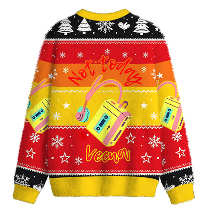 Uglysweatershops Not Today Fuzzy Christmas Ugly Sweatshirt