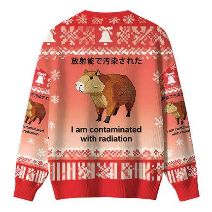 Uglysweatershops Capybara Contaminated By Radiation Christmas Ugly Sweater