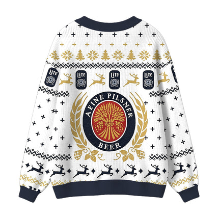 Uglysweatershops White Lite Ugly Cardigan Sweater