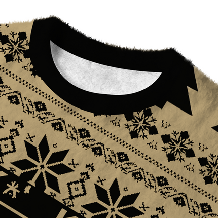 Uglysweatershops Black Knights Fuzzy Christmas Ugly Sweatshirt