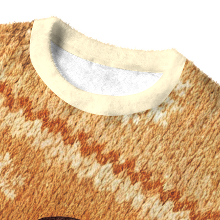 Uglysweatershops Smoking Girl Fuzzy Christmas Ugly Sweatshirt
