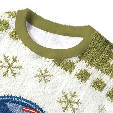 Uglysweatershops LA Blue Fuzzy Christmas Ugly Sweatshirt