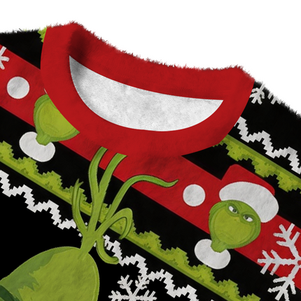 Uglysweatershops Merry Whatever Fuzzy Christmas Ugly Sweatshirt