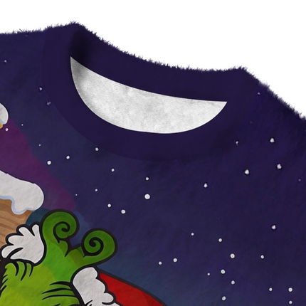 Uglysweatershops Savage Funny Fuzzy Christmas Ugly Sweatshirt