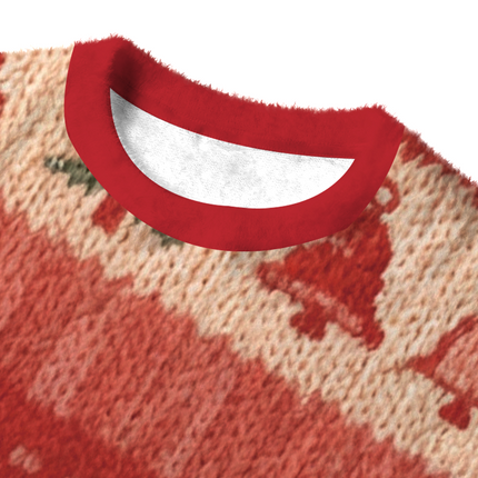 Uglysweatershops Exploring With Friends Fuzzy Christmas Ugly Sweatshirt