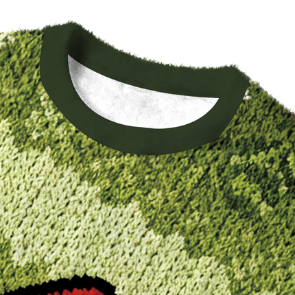Uglysweatershops Merry Smile Fuzzy Christmas Ugly Sweatshirt
