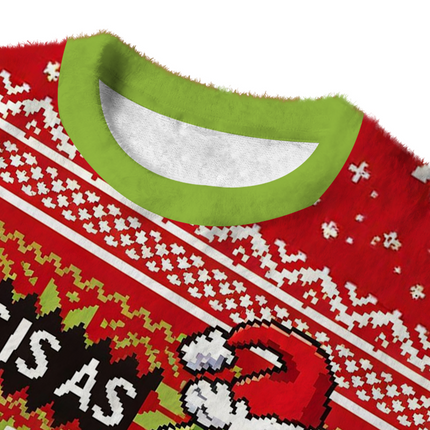Uglysweatershops Holiday Monster Funny Fuzzy Christmas Ugly Sweatshirt