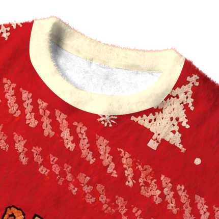 Uglysweatershops Heaters on Fire Fuzzy Christmas Ugly Sweatshirt