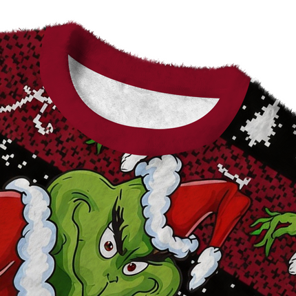 Uglysweatershops Stole Footbal Fuzzy Christmas Ugly Sweatshirt