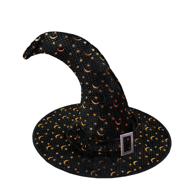 Uglysweatershops Halloween Hot Stamping Exquisite Curved-horn Wizard Hat