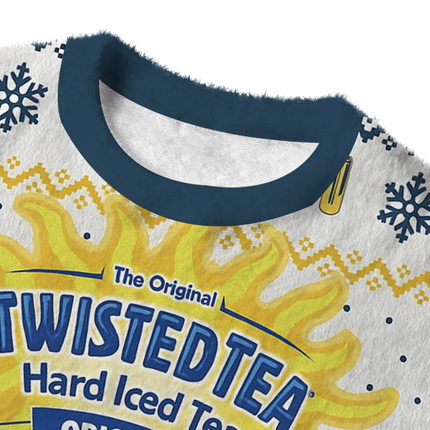 Uglysweatershops Hard Tea Fuzzy Christmas Ugly Sweatshirt