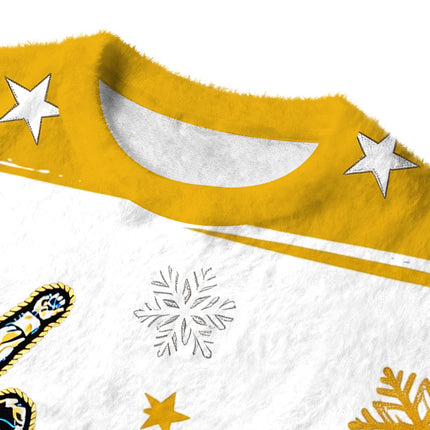 Uglysweatershops Western Rodeo Fighting Fuzzy Christmas Ugly Sweatshirt