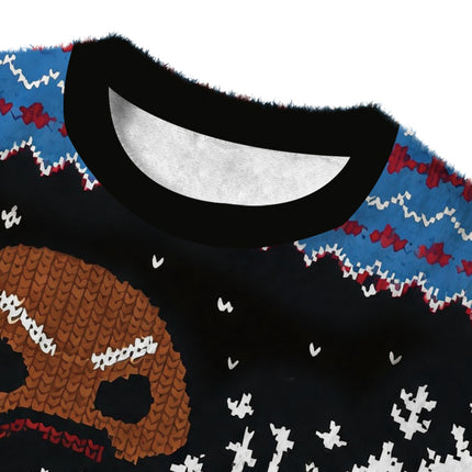 Uglysweatershops Gingerbread Monster Fuzzy Christmas Ugly Sweatshirt