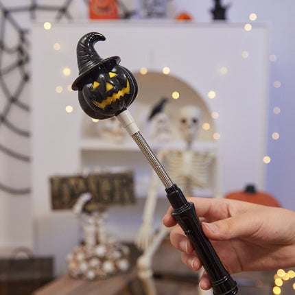 Uglysweatershops Pumpkin Ghost Light Handheld Spring Stick