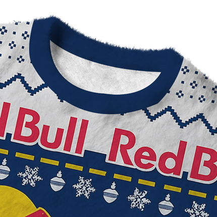 Uglysweatershops Blue Drink Fuzzy Christmas Ugly Sweatshirt