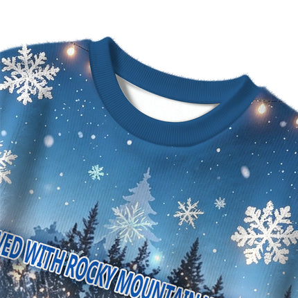 Uglysweatershops Rocky Mountain Water Christmas Ugly Sweater