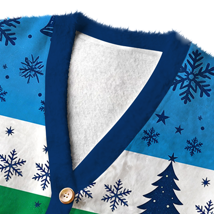 Uglysweatershops For the Farmers Fuzzy Ugly Cardigan Sweatshirt