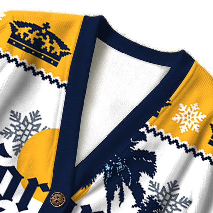 Uglysweatershops Blue Vintage Ugly Cardigan Sweater