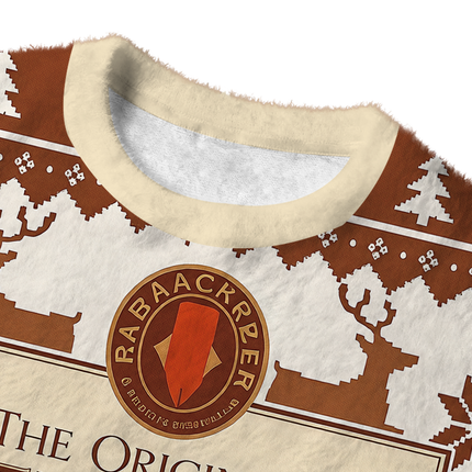 Uglysweatershops Brown Wine Fuzzy Christmas Ugly Sweatshirt