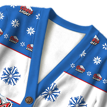 Uglysweatershops Blue Light Ugly Cardigan Sweater