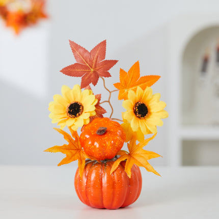 Uglysweatershops Halloween Maple Leaf Simulation Pumpkin Decoration