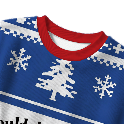 Uglysweatershops I Would Dropkcik A Child Blue Christmas Ugly Sweater