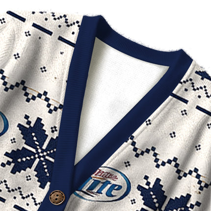 Uglysweatershops Blue Lite Ugly Cardigan Sweater