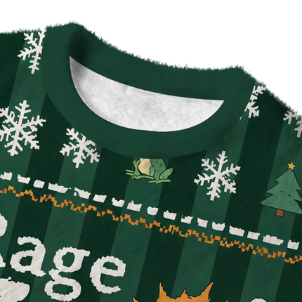 Uglysweatershops Rage Consumes Me Frog Fuzzy Christmas Ugly Sweatshirt