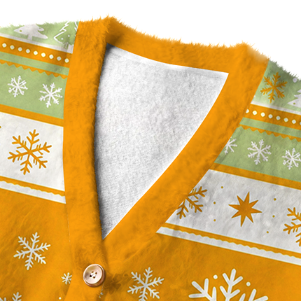 Uglysweatershops Lovely Day Fuzzy Ugly Cardigan Sweatshirt