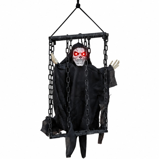 Uglysweatershops Halloween Caged Ghost Electric Screaming Chandelier