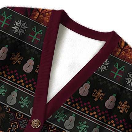 Uglysweatershops Laughing Man Ugly Cardigan Sweater