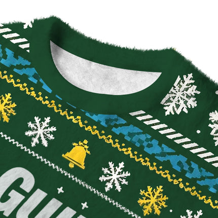 Uglysweatershops Vintage Crocodile Beer Fuzzy Christmas Ugly Sweatshirt