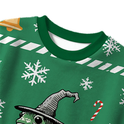 Uglysweatershops Frog Riding A Balance Scooter Christmas Ugly Sweater