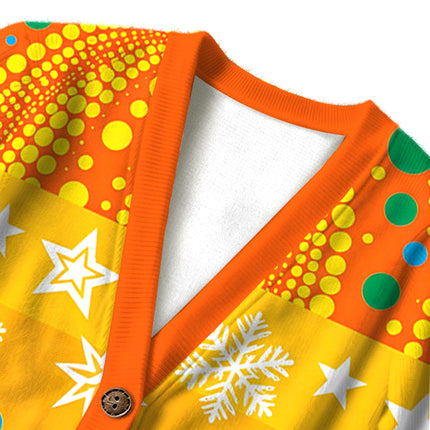 Uglysweatershops Japanese Art Eyes Ugly Cardigan Sweater