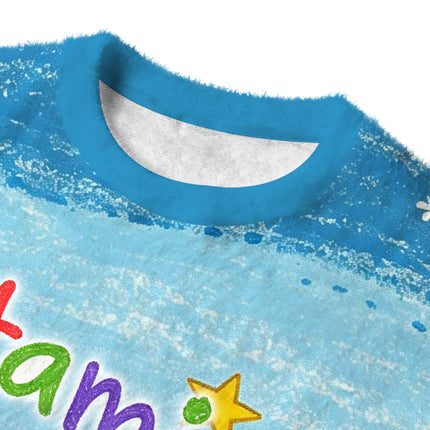 Uglysweatershops Powered Horse Fuzzy Christmas Ugly Sweatshirt