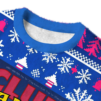 Uglysweatershops Club Cigarettes Fuzzy Christmas Ugly Sweatshirt