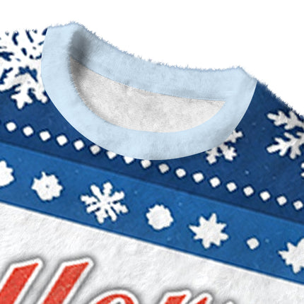 Uglysweatershops High Life Bass Fishing Fuzzy Christmas Ugly Sweatshirt