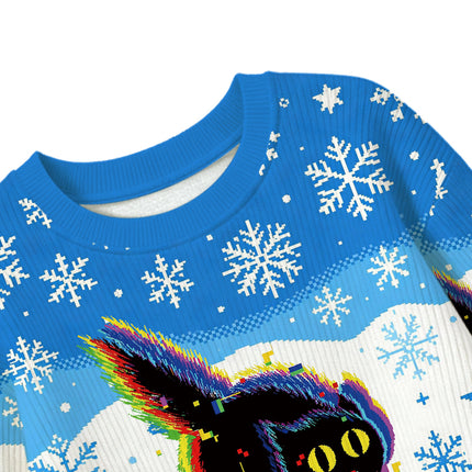 Uglysweatershops Technicat Glitch Kids Ugly Sweater