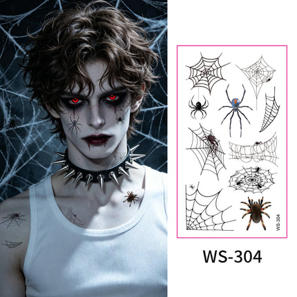 Uglysweatershops Halloween Spider & Web Temporary Tattoos