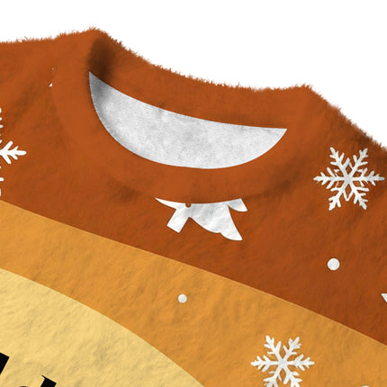 Uglysweatershops I Would Dropkick a Child Yellow Fuzzy Christmas Ugly Sweatshirt